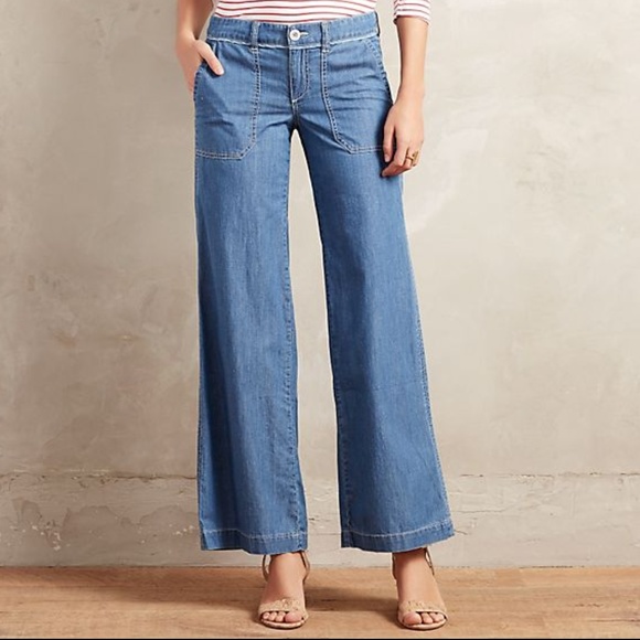 Anthropologie Denim - NWT Anthropologie Pilcro  8 wide leg Chambray jean